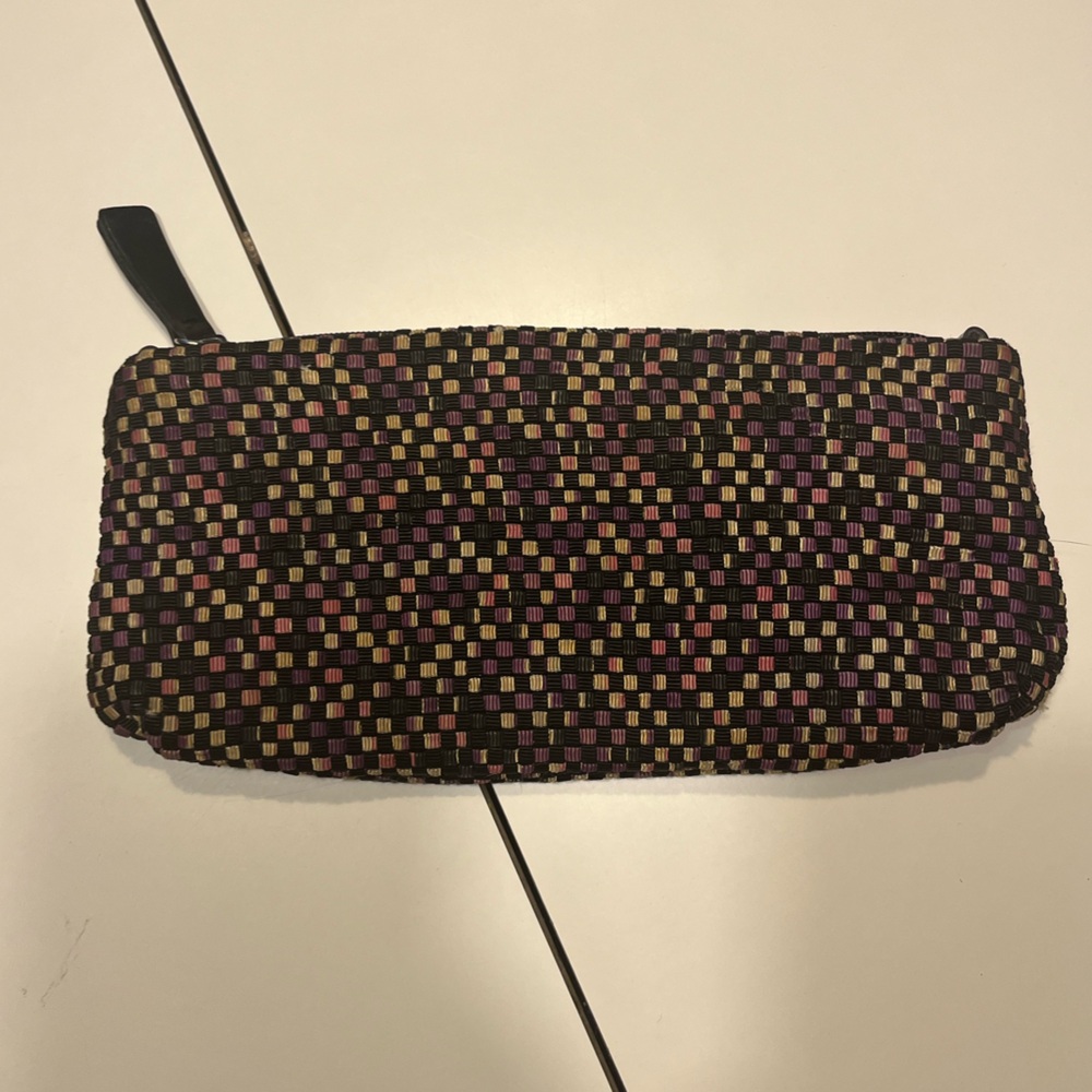 The Sak jewel toned red purple clutch zip up makeup bag
